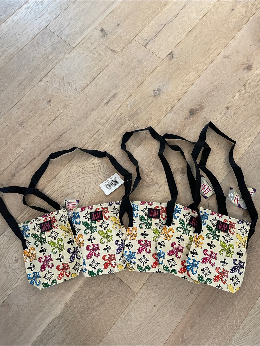 JAM Multicolor Fleur De Lis Crossbody Bags - Lot of 5 NWT